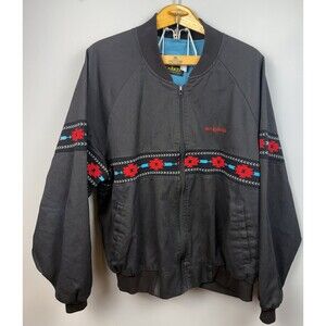 Vintage K Products Black Aztec Print Lined Workwear Logo NC+ Hybrid Jacket XXL